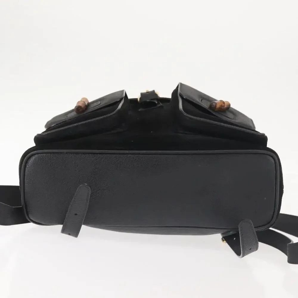 Gucci Bamboo Suede Backpack Black